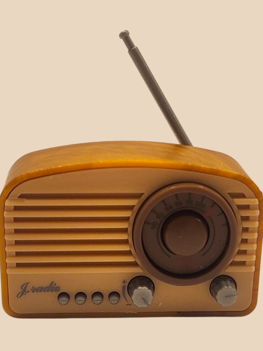 1/6 Scale Barbie Sized Retro Brown Radio Miniature